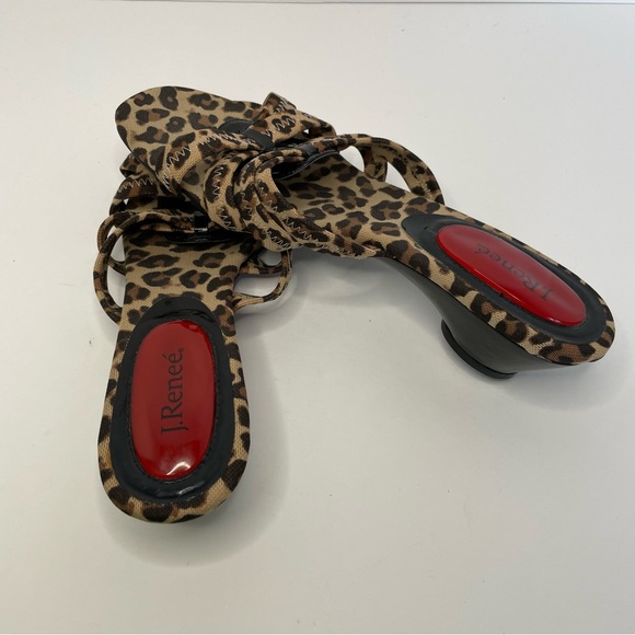 J. Renee’ Ridge Leopard Print Slip On Sandals Sz 8M - Picture 3 of 7